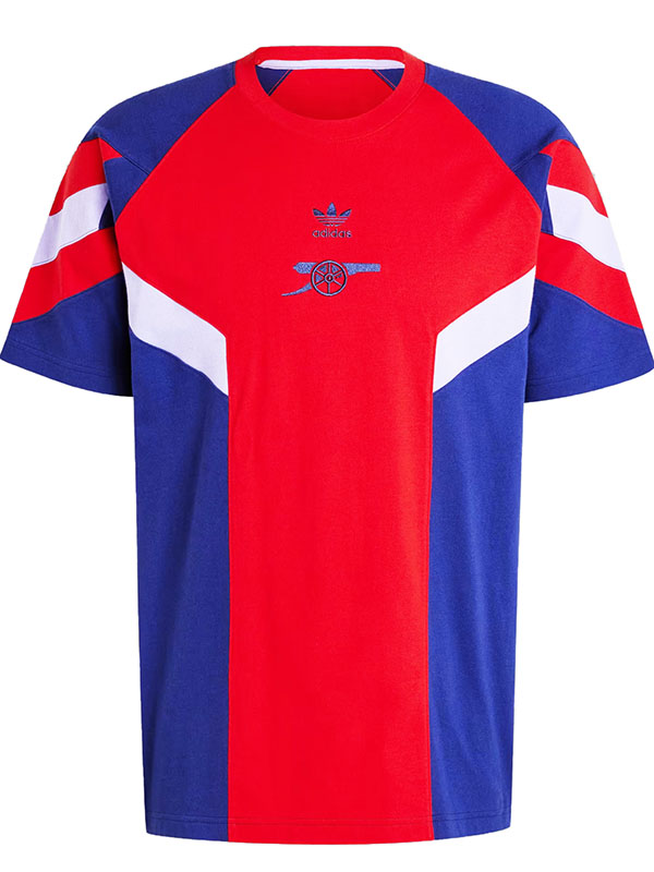 Arsenal maillot d'entraînement d'avant-match uniforme de football kit de football bleu rouge pour hommes hauts chemise de sport 2024-2025